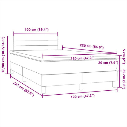 Boxspring met matras fluweel roze 120x220 cm