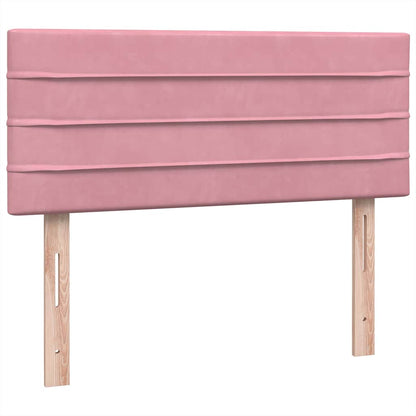 Boxspring met matras fluweel roze 120x220 cm