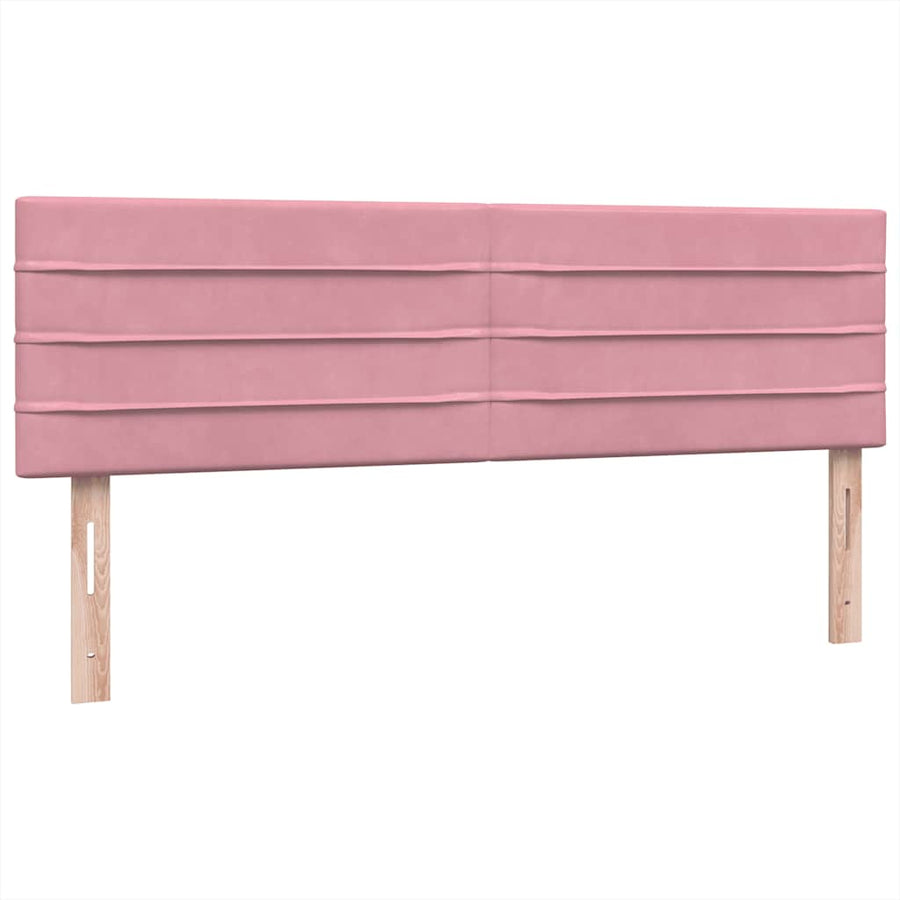 Boxspring met matras fluweel roze 140x220 cm