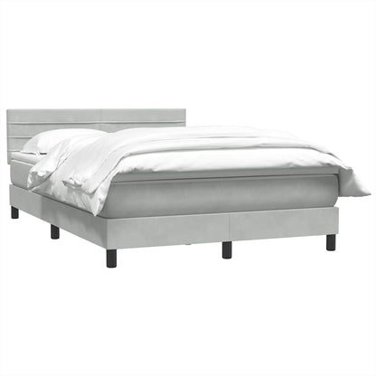 Boxspring met matras fluweel lichtgrijs 160x220 cm