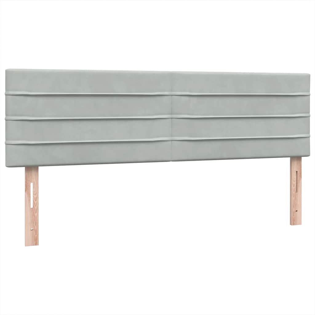 Boxspring met matras fluweel lichtgrijs 160x220 cm