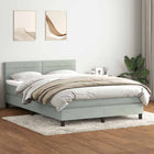 Boxspring 160x220 cm lichtgrijs fluweel