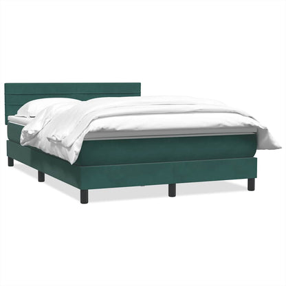 Boxspring met matras fluweel donkergroen 160x220 cm