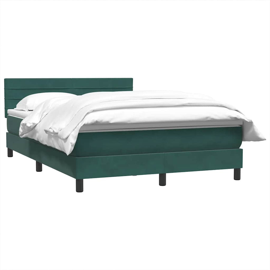 Boxspring met matras fluweel donkergroen 160x220 cm