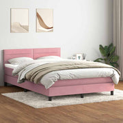 Boxspring met matras 160x220 cm fluweel roze