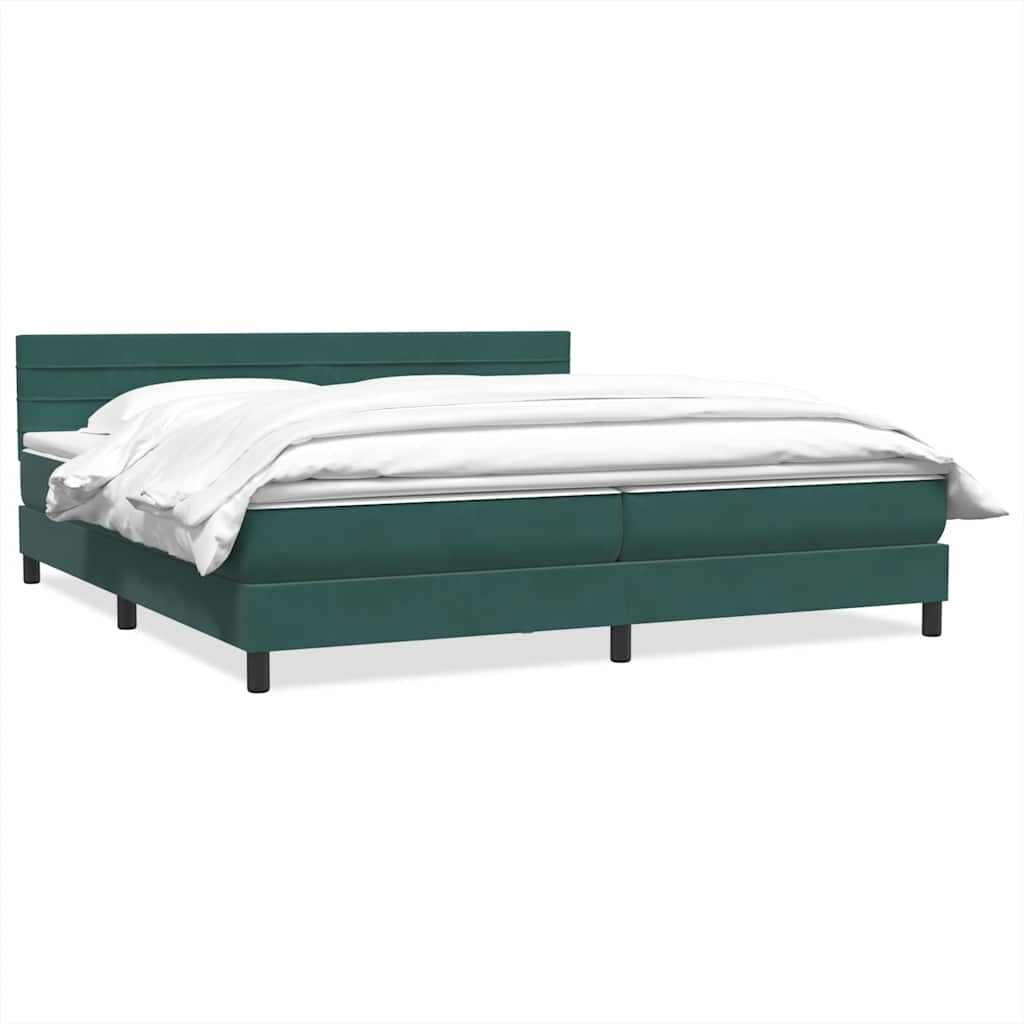 Boxspring Met Matras Fluweel 180 x 220 cm Donkergroen