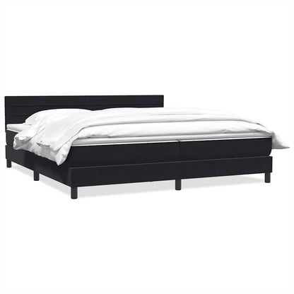 Boxspring met matras fluweel zwart 200x220 cm