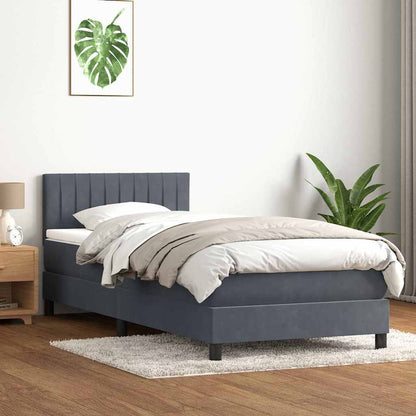 Boxspring met matras fluweel donkergrijs 80x210 cm