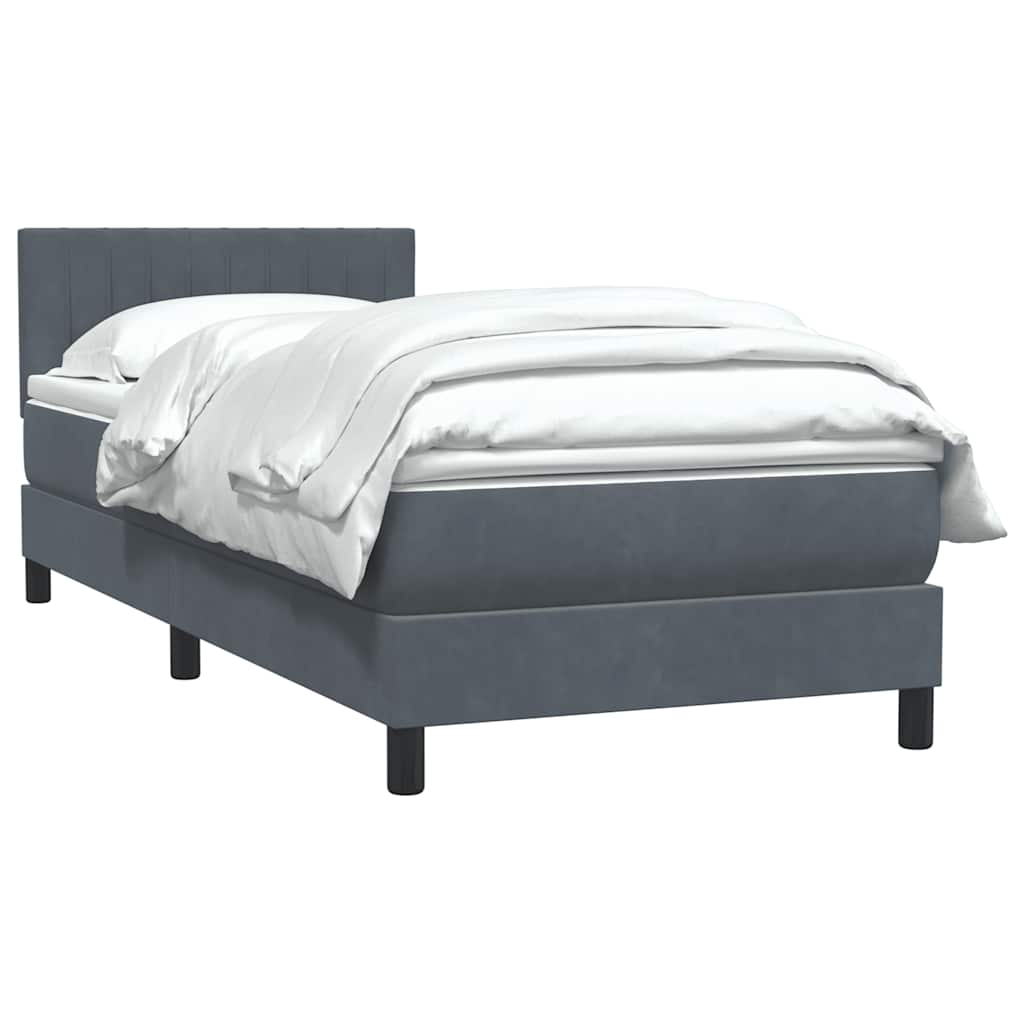Boxspring met matras fluweel donkergrijs 80x210 cm
