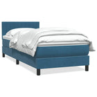 Boxspring met matras 80x210 cm donkerblauw fluweel