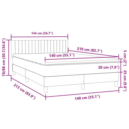 Boxspring met matras fluweel roze 140x210 cm
