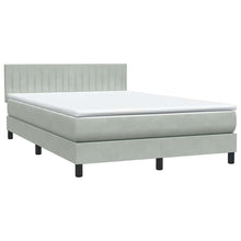 Boxspring met matras fluweel lichtgrijs 160x210 cm