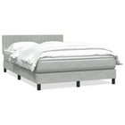 Boxspring met matras 160x210 cm lichtgrijs fluweel