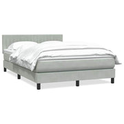 Boxspring met matras 160x210 cm lichtgrijs fluweel