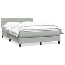 Boxspring met matras fluweel lichtgrijs 160x210 cm