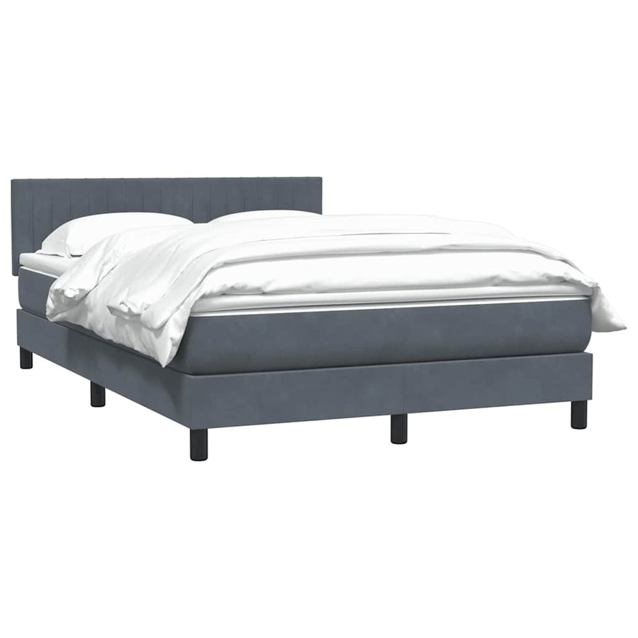 Boxspring met matras fluweel donkergrijs 160x210 cm