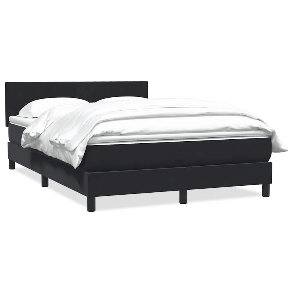 Boxspring met matras fluweel zwart 160x210 cm