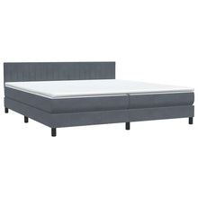 Boxspring met matras fluweel donkergrijs 180x210 cm