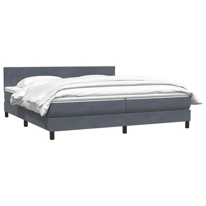 Boxspring met matras fluweel donkergrijs 180x210 cm