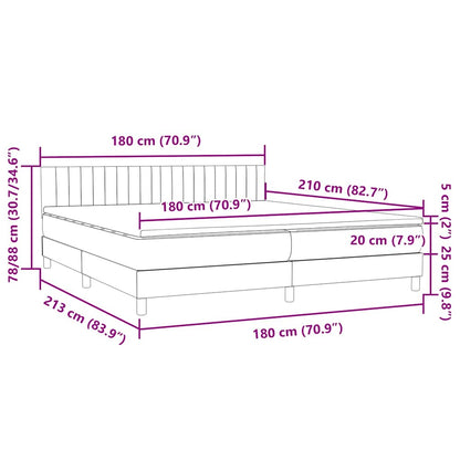 Boxspring met matras fluweel roze 180x210 cm