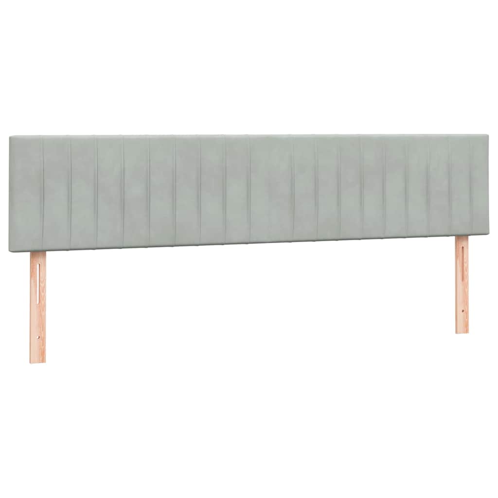 Boxspring met matras fluweel lichtgrijs 200x210 cm