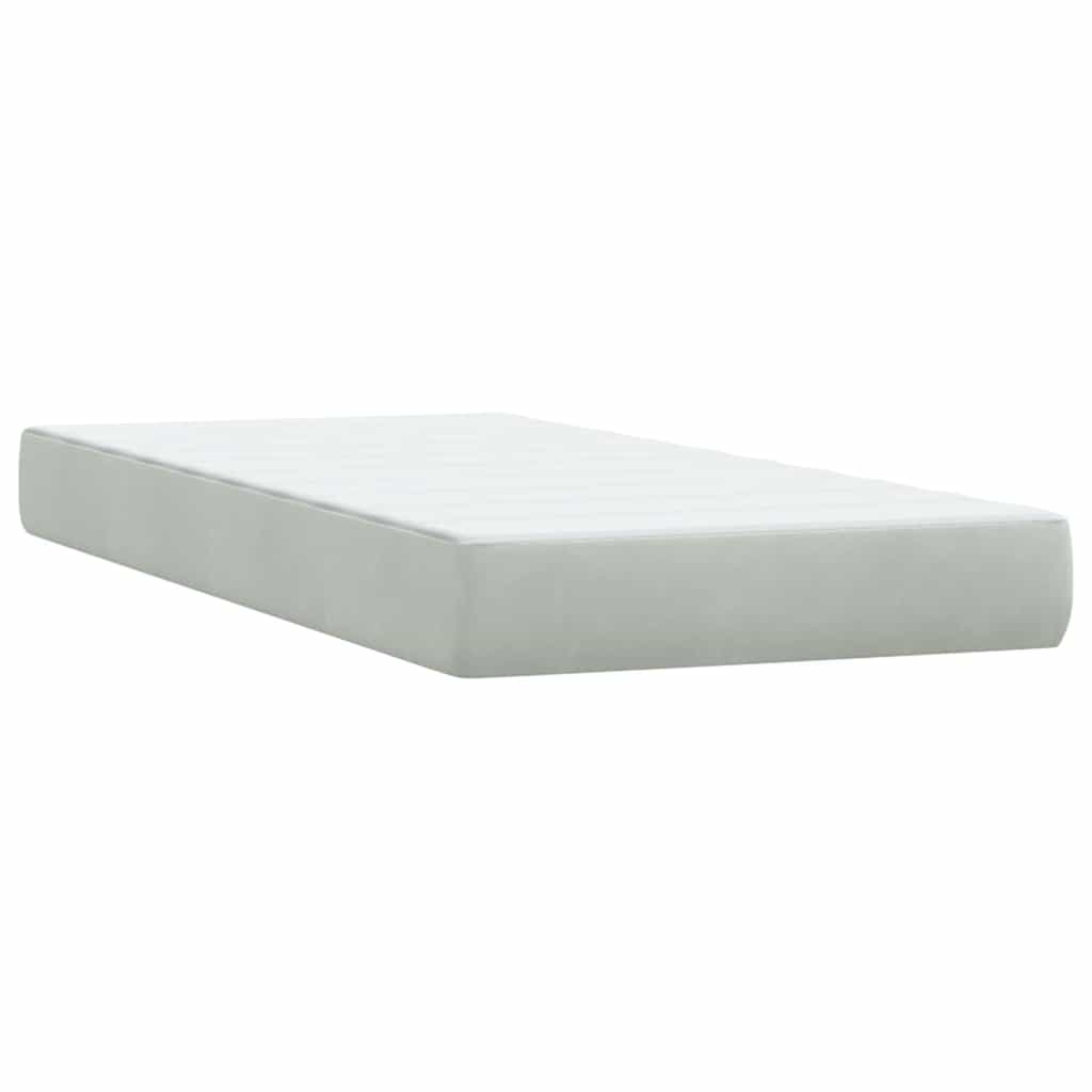 Boxspring met matras fluweel lichtgrijs 200x210 cm