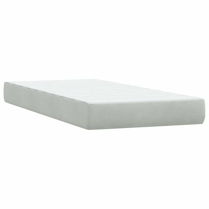 Boxspring met matras fluweel lichtgrijs 200x210 cm