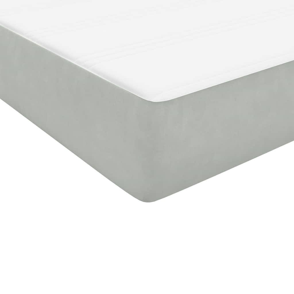 Boxspring met matras fluweel lichtgrijs 200x210 cm