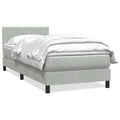 Boxspring met matras fluweel lichtgrijs 80x220 cm