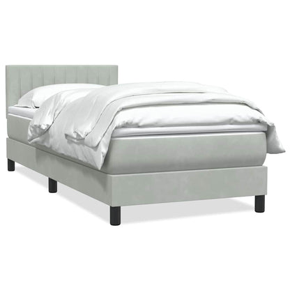 Boxspring met matras fluweel lichtgrijs 80x220 cm
