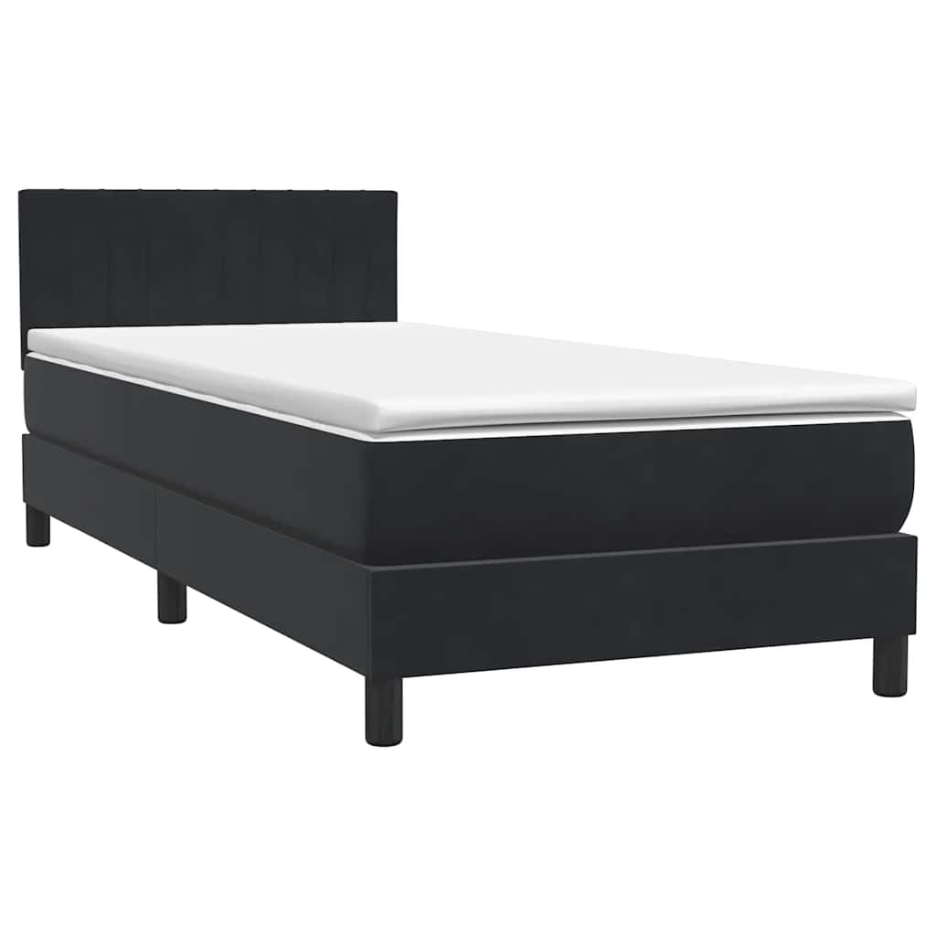 Boxspring met matras fluweel zwart 80x220 cm