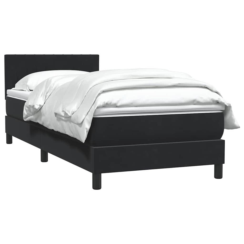 Boxspring met matras fluweel zwart 80x220 cm