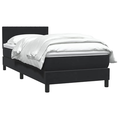 Boxspring met matras fluweel zwart 80x220 cm