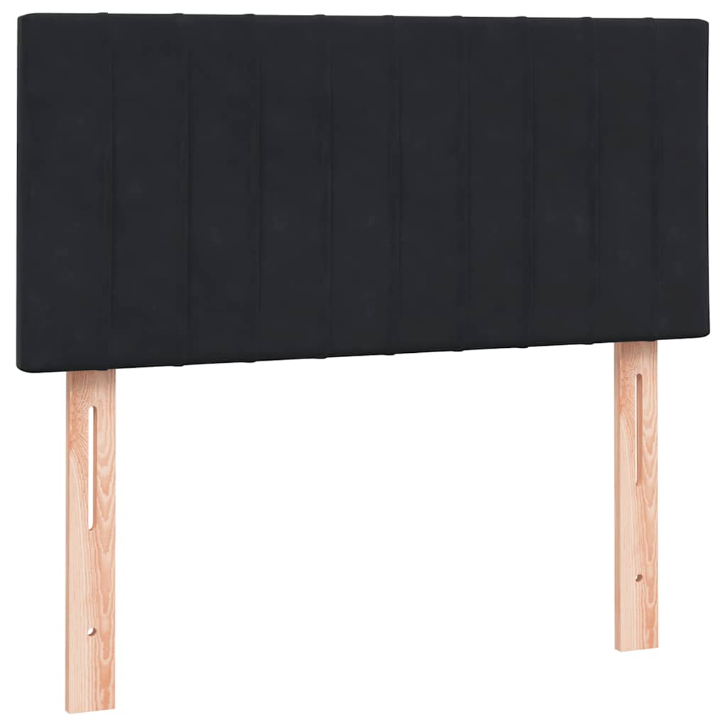 Boxspring met matras fluweel zwart 80x220 cm