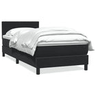 Box spring with velvet mattress black 80x220 cm
