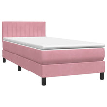 Boxspring met matras fluweel roze 90x220 cm