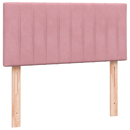 Boxspring met matras fluweel roze 90x220 cm