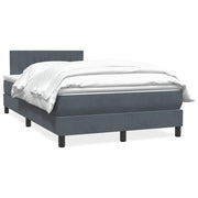 Boxspring met matras 120x220 cm donkergrijs fluweel