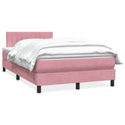 Boxspring 120x220 cm fluweel roze