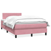 Box spring bed with velvet pink mattress 120x220 cm