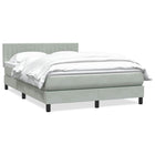Box spring with velvet mattress light grey 160x220 cm