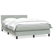 Box spring with velvet mattress light grey 160x220 cm