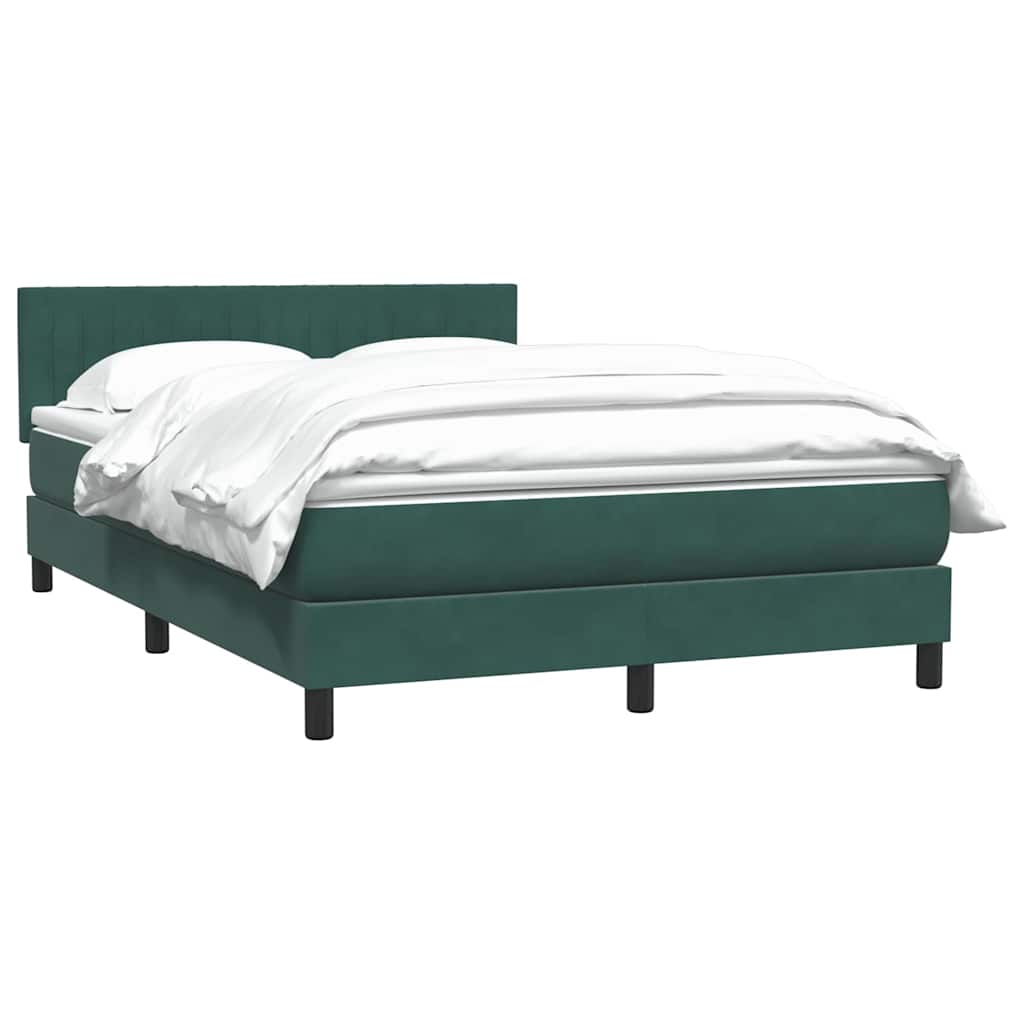 Boxspring met matras fluweel donkergroen 160x220 cm