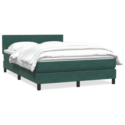 Boxspring met matras fluweel donkergroen 160x220 cm