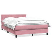 Box spring with mattress velvet pink 160x220 cm