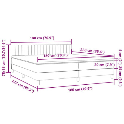 Boxspring met matras fluweel donkergroen 180x220 cm