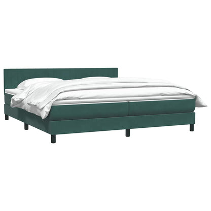 Boxspring met matras fluweel donkergroen 180x220 cm