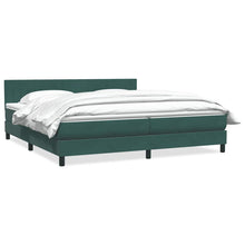 Boxspring met matras fluweel donkergroen 180x220 cm