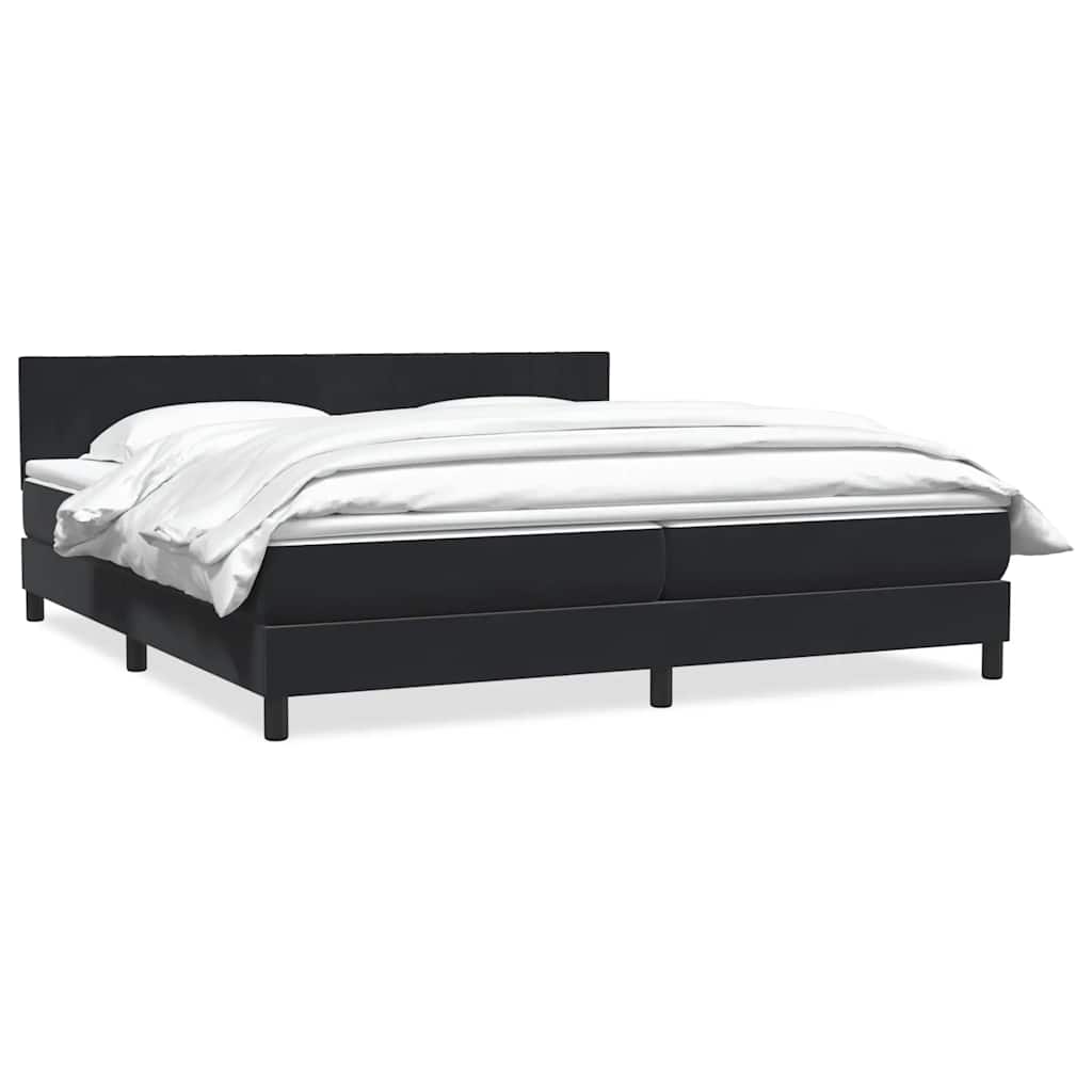 Boxspring met matras fluweel zwart 200x220 cm