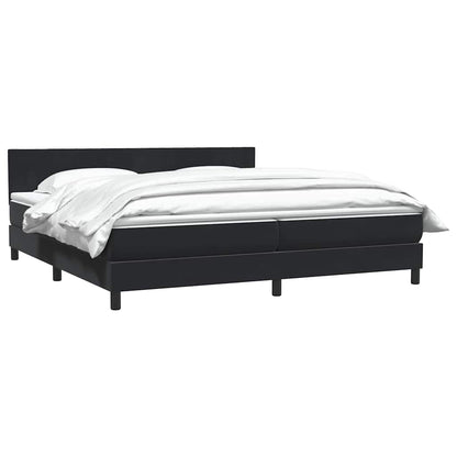 Boxspring met matras fluweel zwart 200x220 cm